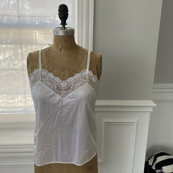 Vintage Diane von Furstenberg Camisole Nylon Lace Ivory Size 32 - Picture 1 of 12
